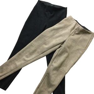 Zara Pants Faux Suede Pull On Leggings Bundle Size S